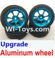 Wltoys A979-B Parts-Upgrade Aluminum wheel(4pcs-Include the Tire leather，4pcs 7mm-to-12mm Adapter) For Wltoys A979-B Rc Car Parts,High speed 1:18 Scale 4wd,2.4G A979-B rc racing car Parts,On Road Drift Racing Truck Car Parts